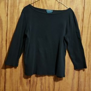 Ralph Lauren black, long-sleeve ribbed shirt